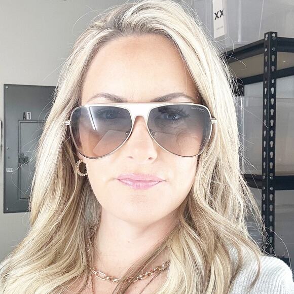 Tom Ford Gold and Blue Gradient Sunglasses - Picture 3 of 10